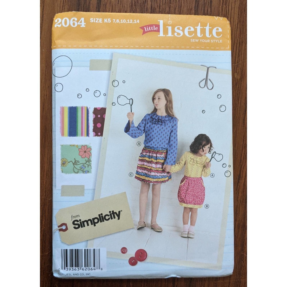 UNCUT Simplicity Lisette 2064 Skirt Blouse Size 7-14
